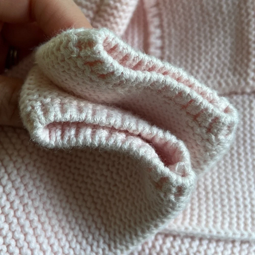 GAP‎ BABY GAP Hooded Garter Knit Sweater in Milkshake Pink Sz 3-6 months